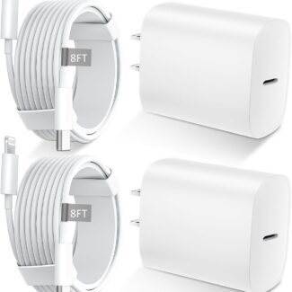 DiHines Phone 14 13 12 11 Fast Charger,8FT Long Phone Chargers Fast Charging Lightning Cable with 20W USB C Charge Block,White