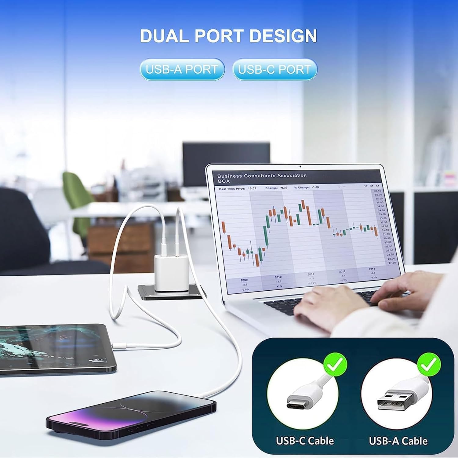4 Pack USB C Charger Block,20W USB-C & USB-A Port Charger,for i Phone 17/16/15/14/13/12/11/X/8, i Pad and More - Image 4