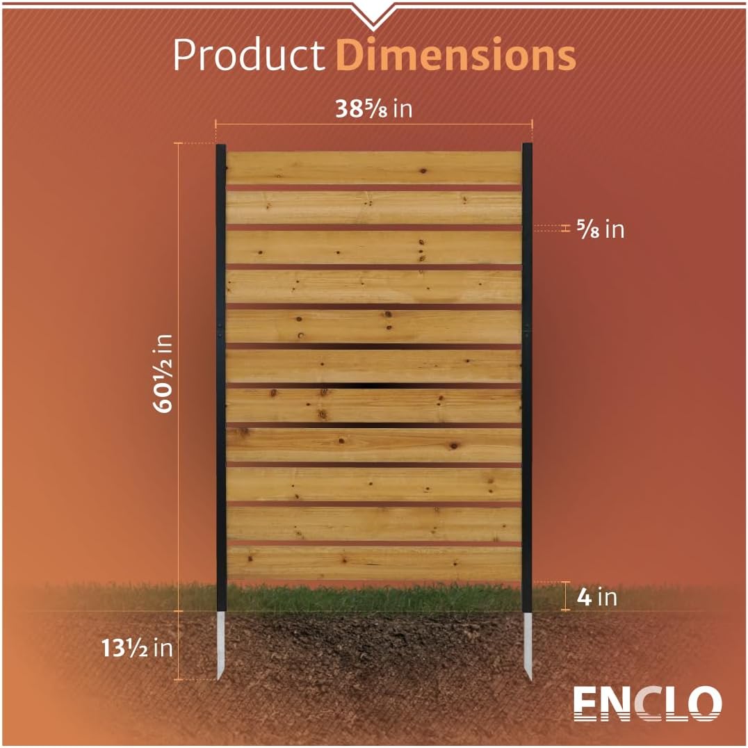 5ft H x 3.2ft W (1 Panel) No Dig Enclo Concord Cedar Wood Privacy Screen, Great to Hide Trash Cans, Decorative Patio Privacy Screen, Outdoor Fence, Air Conditioner Fence, EC18022 - Image 6