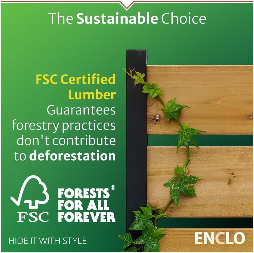 5ft H x 3.2ft W (1 Panel) No Dig Enclo Concord Cedar Wood Privacy Screen, Great to Hide Trash Cans, Decorative Patio Privacy Screen, Outdoor Fence, Air Conditioner Fence, EC18022 - Image 9